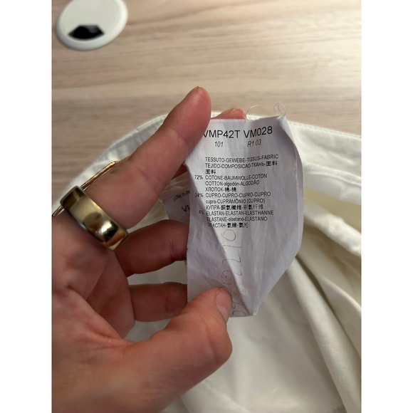 Armani Collezioni Trousers Womens 16 White Cotton Blend - Picture 7 of 8